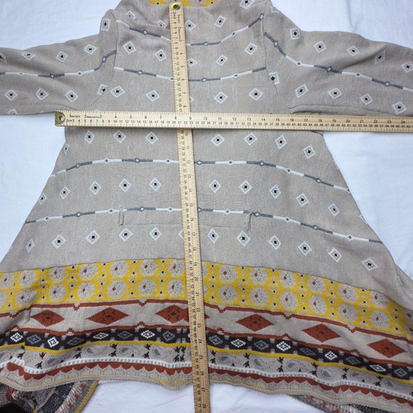 Anthropologie FREEWAY Open Front Waterfall Drape Cardigan Boho Fall Color way si - Picture 6 of 6